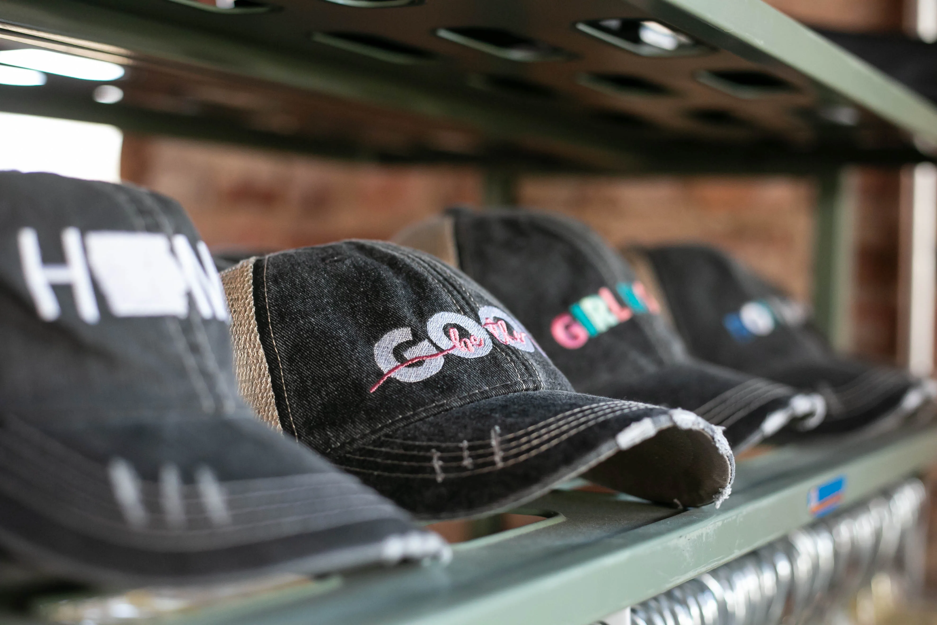Finished embroidered caps