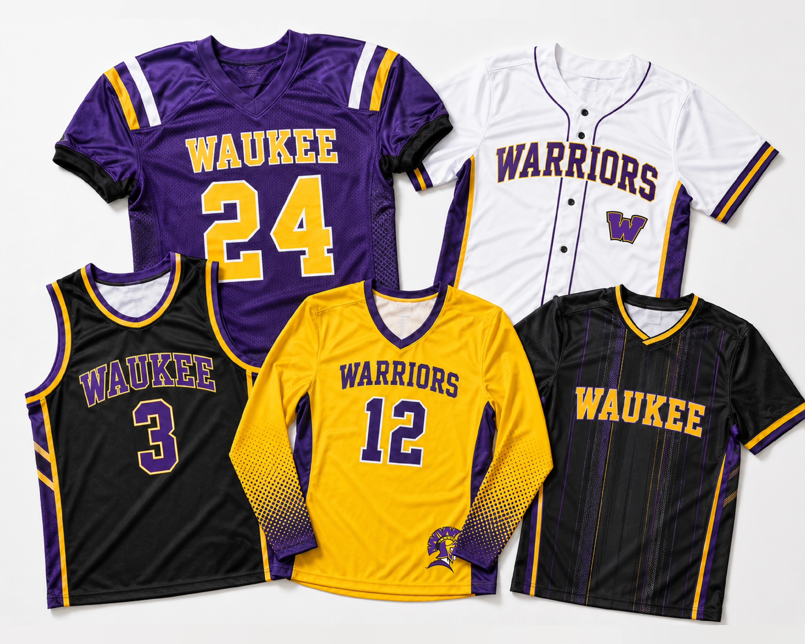 Sublimated jerseys arranged by player